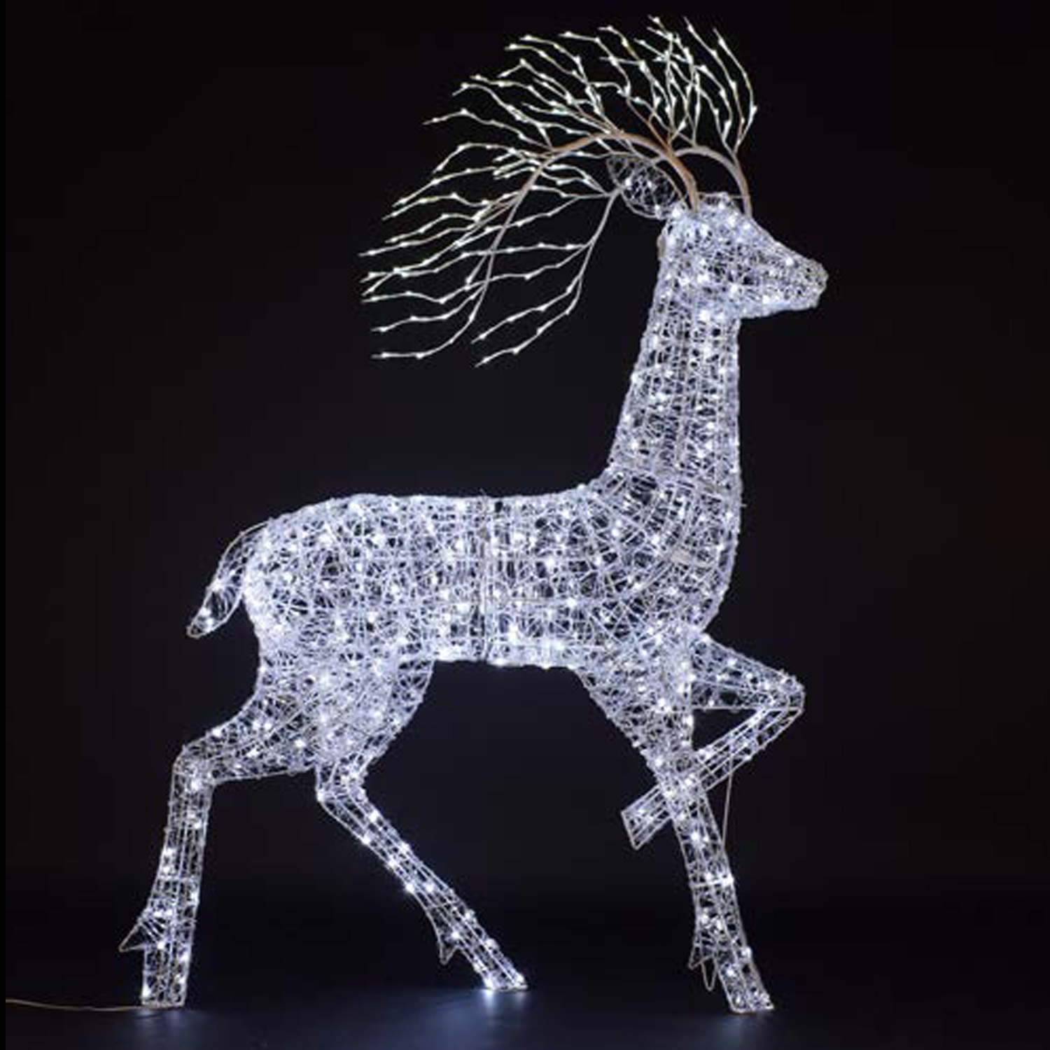 2m Spun Acrylic Highland Stag With Branch Antlers