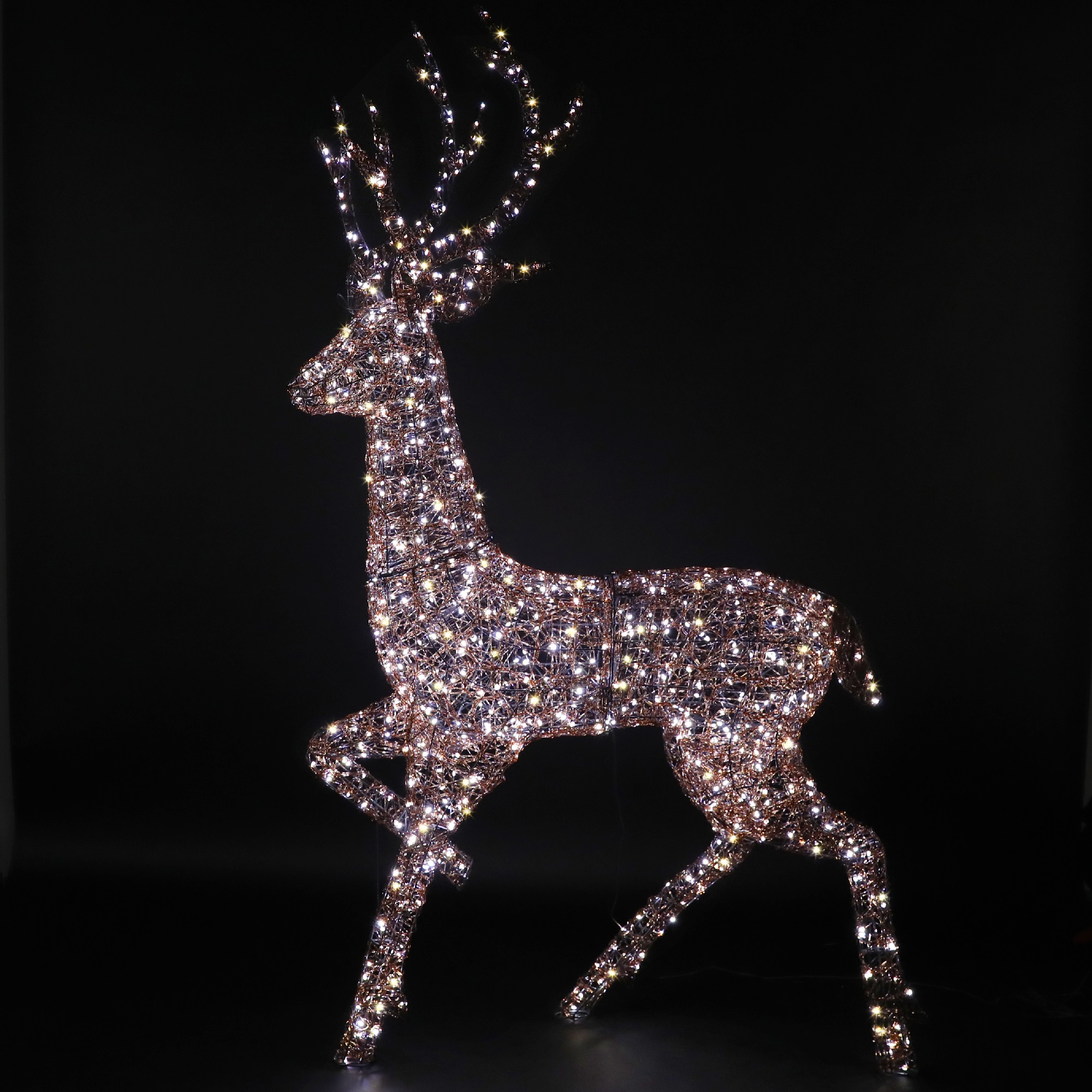 2m Copper Acrylic Highland Stag with Wire Antlers 