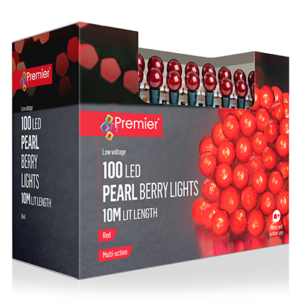100 Multi-Action Pearl Berry Lights Red 