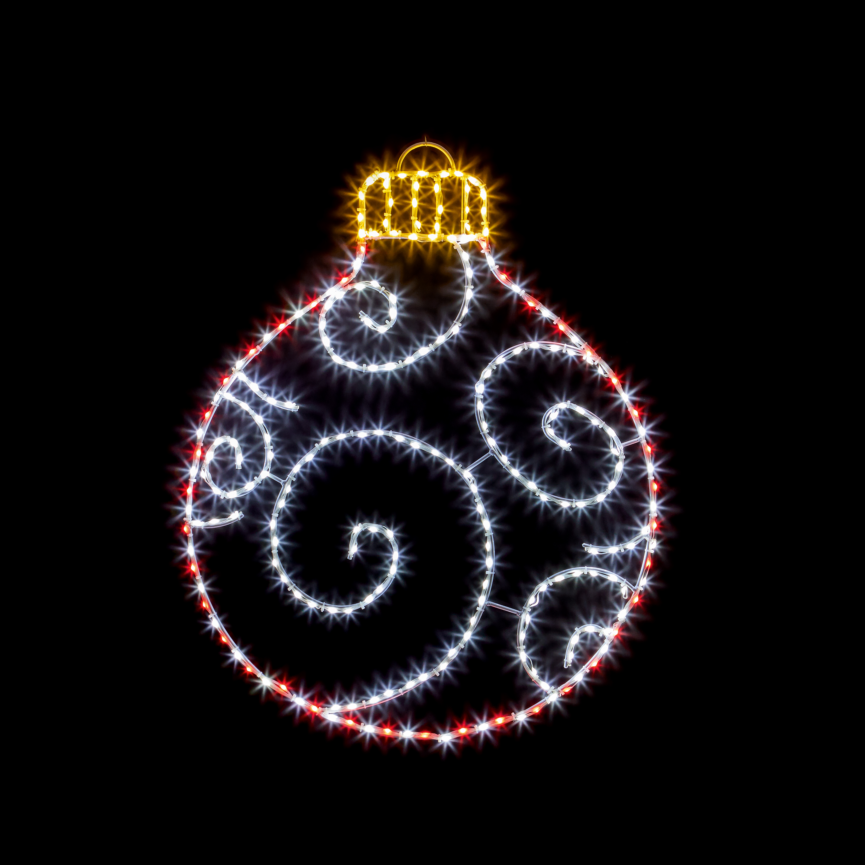 Red & White Twinkling FlexiBrights Bauble 78x59cm