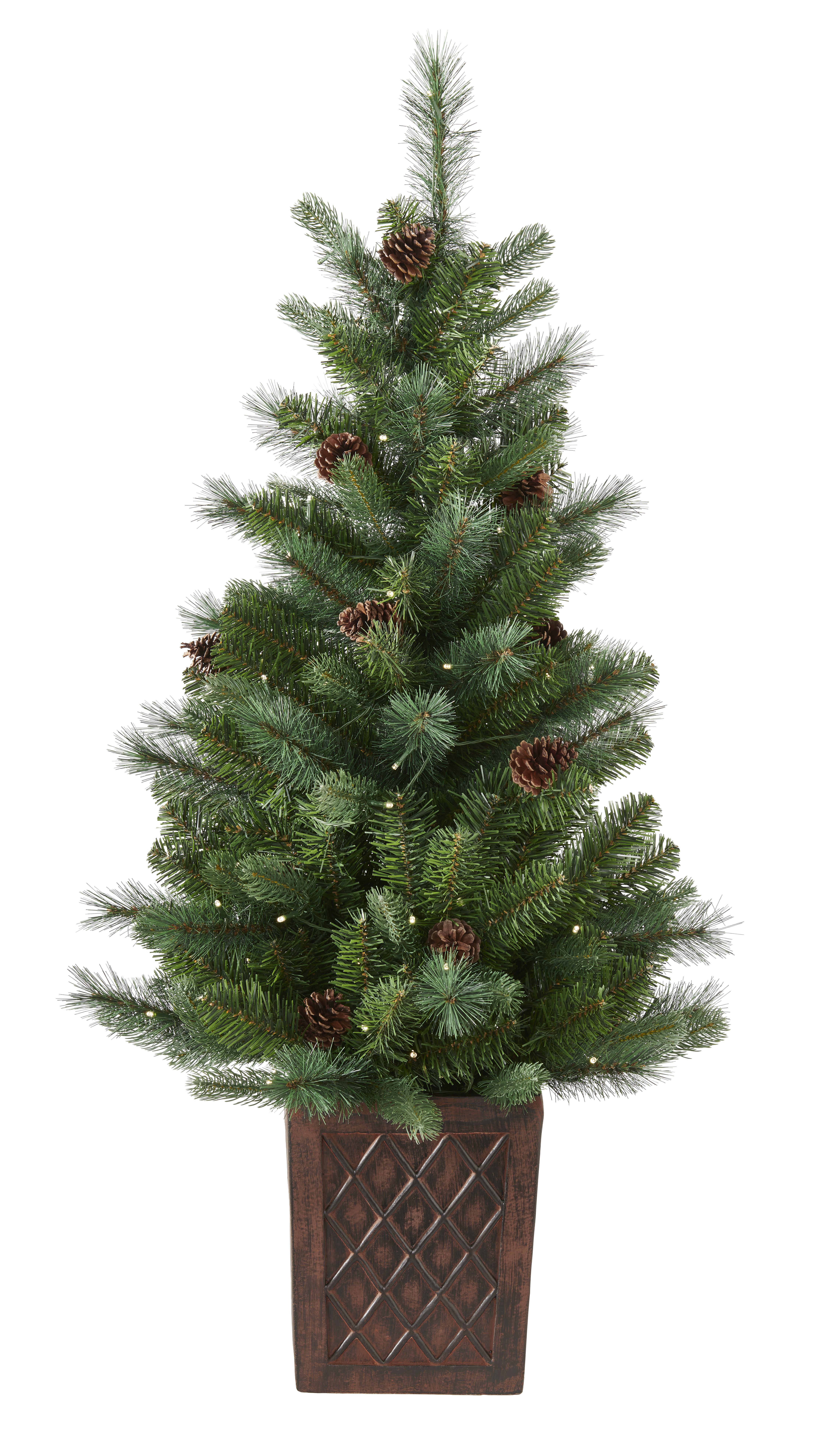 Hazelnut Pine 4ft Porch Tree &#38; 100 Warm White Leds