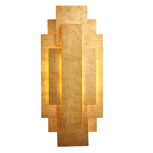 Rectangular Gold Panel Wall Light