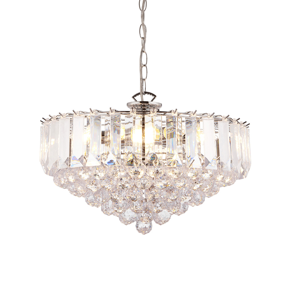 (Disc) Chrome Six Light with Acrylic Spheres
