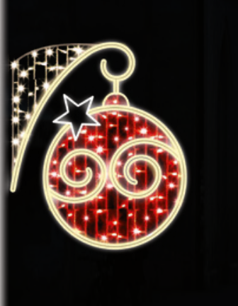 Post Bauble Led Rope Light Sign Red &#38; Warm White