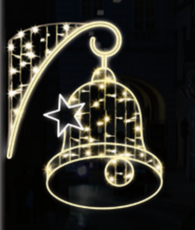 Post Bell Led Rope Light Sign White &#38; Warm White