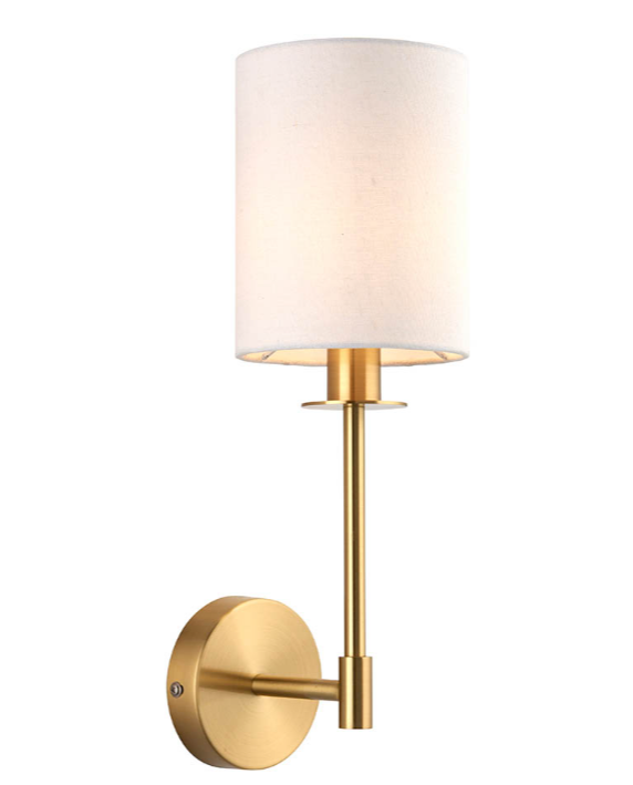 Sancerre Satin Brass Wall Light with Shade