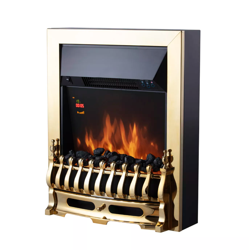 Whitby 2KW Electric Fire Inset Brass
