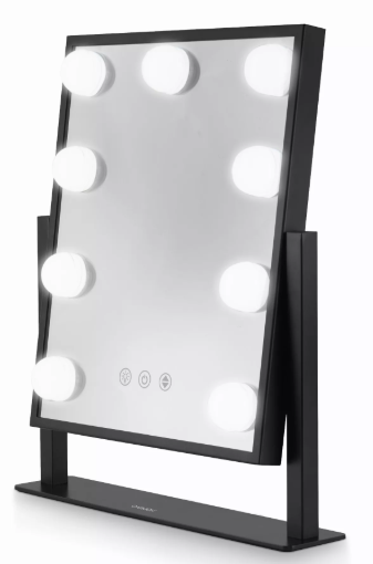 LED Hollywood Mirror 9 Bulb Black on Stand