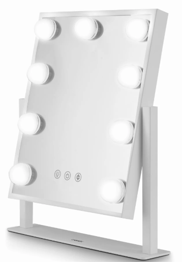 LED Hollywood Mirror 9 Bulb White on Stand