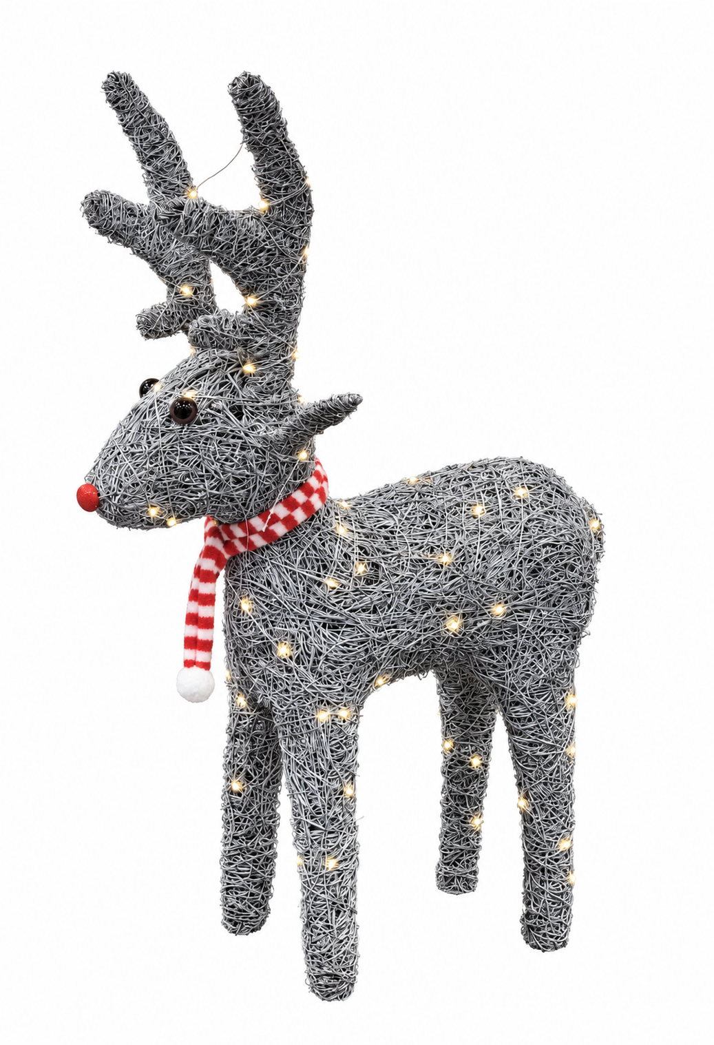Bling 1.1m Frosted White Reindeer with Lights