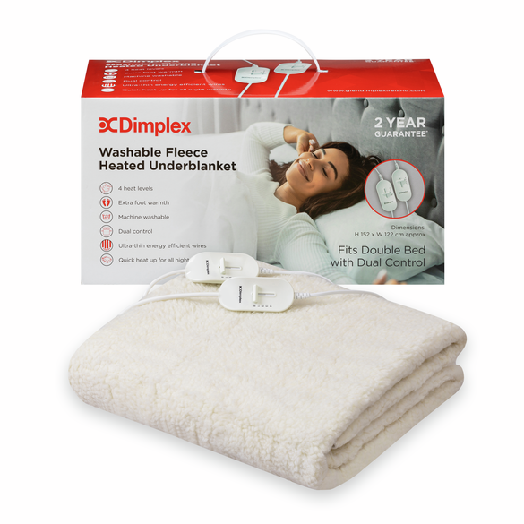 Dimplex Double Dual Washable Fleece Heated Underblanket
