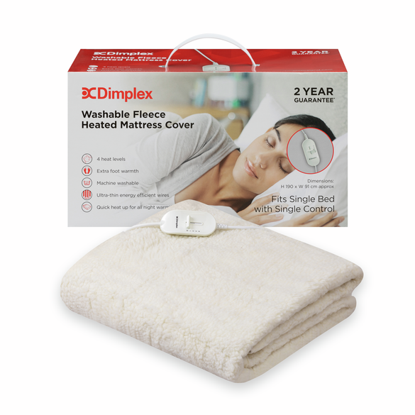 Dimplex Single Washable Fleece Heated Mattress Cover