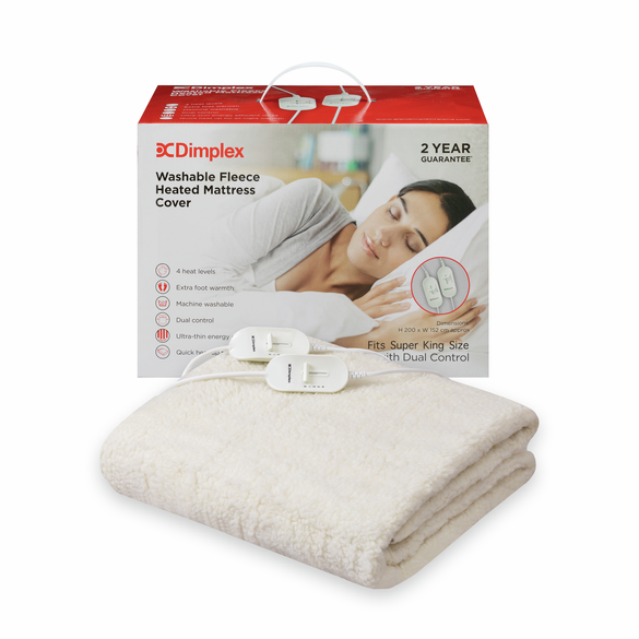 Dimplex Super King Dual Washable Fleece Heated Mattress Cover