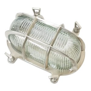 Cast Satin Nickel Oval Bulkhead E27