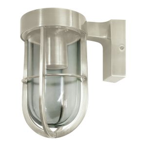 Cast Satin Nickel Lantern Bulkhead E27