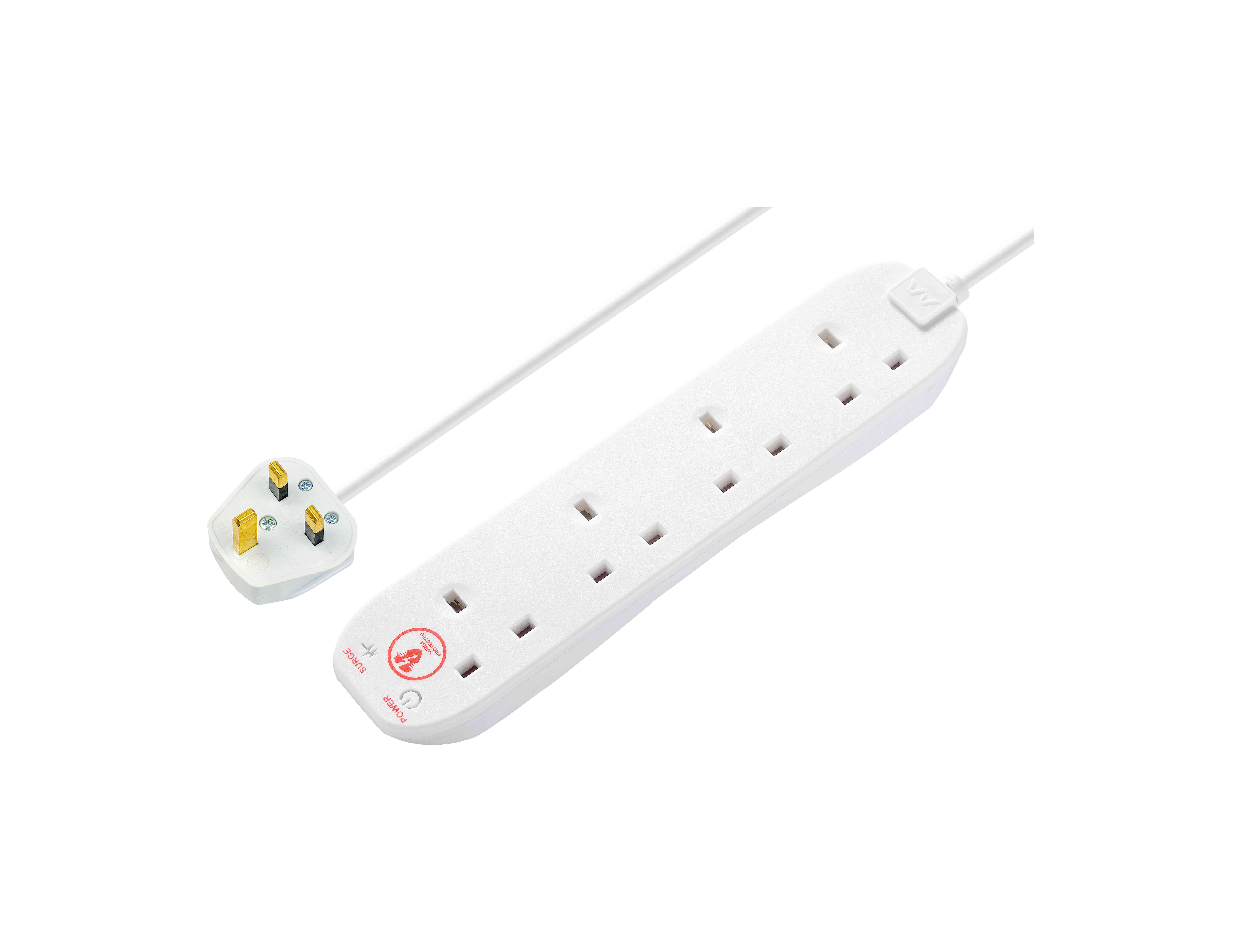 4 Gang 2 Metre Surge Protected Extension Lead 