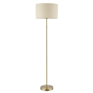Ashley Floor Lamp Antique Brass c/w White Shade