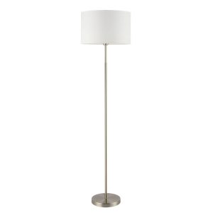 Ashley Floor Lamp Satin Nickle c/w White Shade
