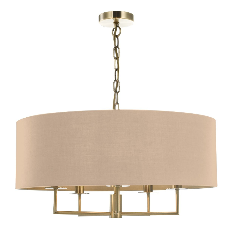 Jamelia 5lt Pendant Antique Brass Shades