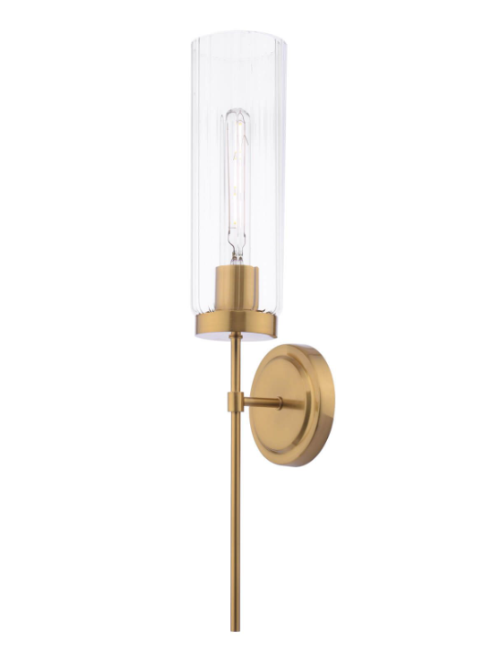 Jodelle Wall Light Polished Bronze and Glass