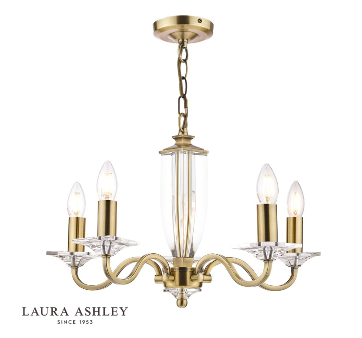 Carson 5lt Pendant AB and Crystal