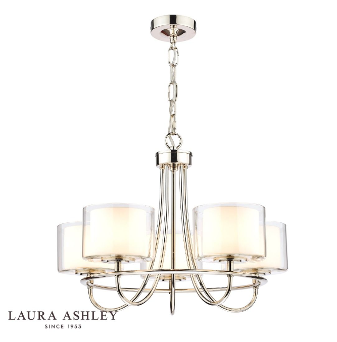 Southwell 5lt Pendant Polished Nickel and Opal Gla