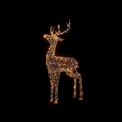 2m Multi-Action Rustic Willow Proud Stag