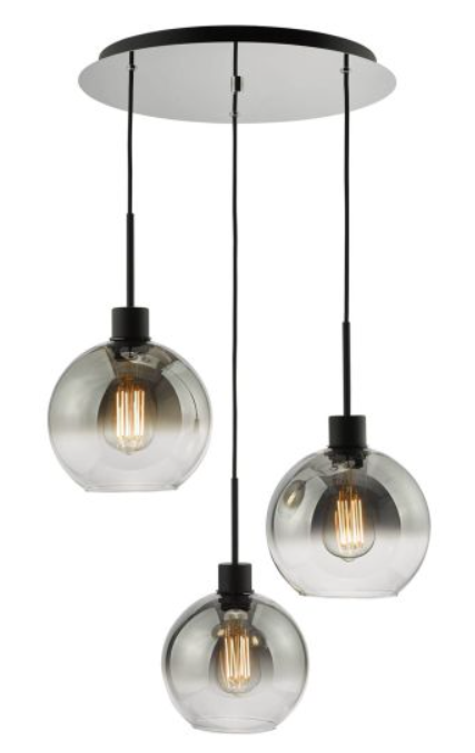 Lycia 3 Light Cluster Pendant Matt Black