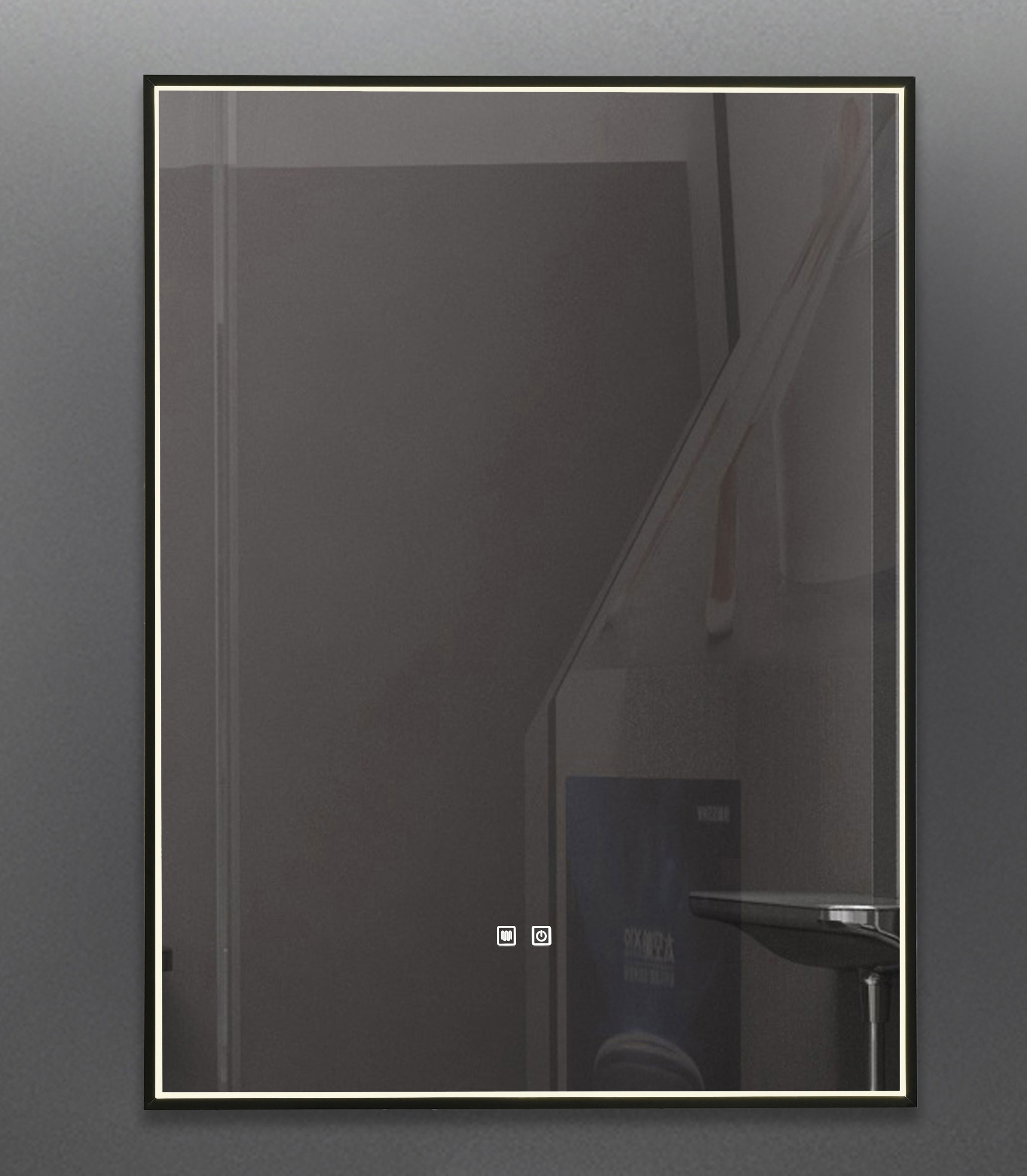 FABOR BLACK IP44 LED BATHROOM MIRROR&#13;&#10;&#13;&#10;(With Touc