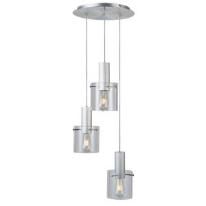 Clear Vintage Style Glass 3L Chrome