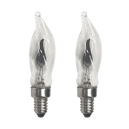 2 Replacement Flickering Candle Bridge Bulbs 
