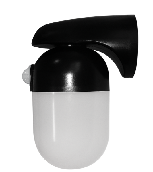 Well Glass Eterna PIR IP65 LED Lamp Black
