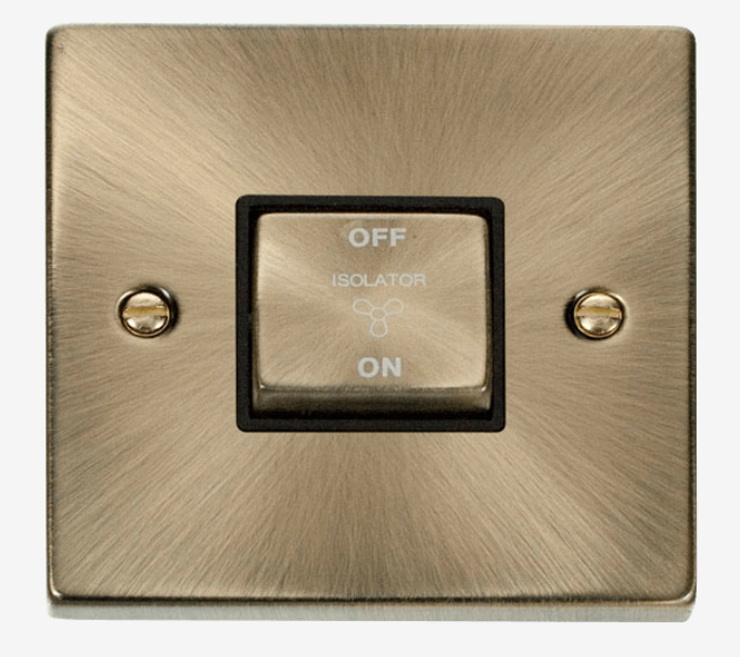 Deco 10A 3 pole fan isolation switch AB