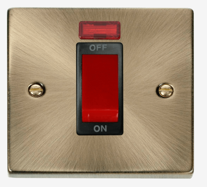 Deco 1g 45A DP switch with neon AB