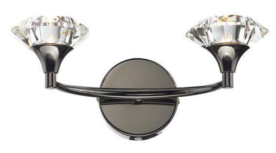 Luther double wall black chrome c/w crystal glass