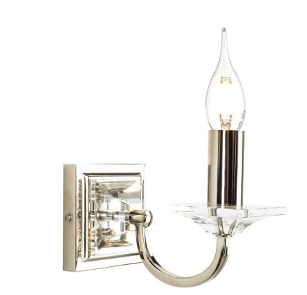 Carson wall light Polished Nickle and Crystal