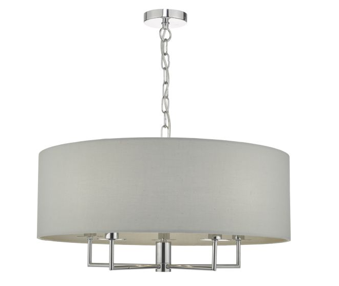 Jamelia 5lt Pendant Polished Chrome &#38; Grey