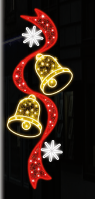 Post Bells with Ribbon LED Rope Light Sign