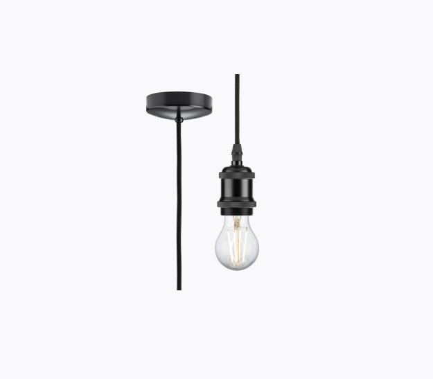 Knightsbridge Matt Black Suspension E27
