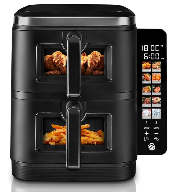 Swan 11L Duo Layer Air Fryer Black