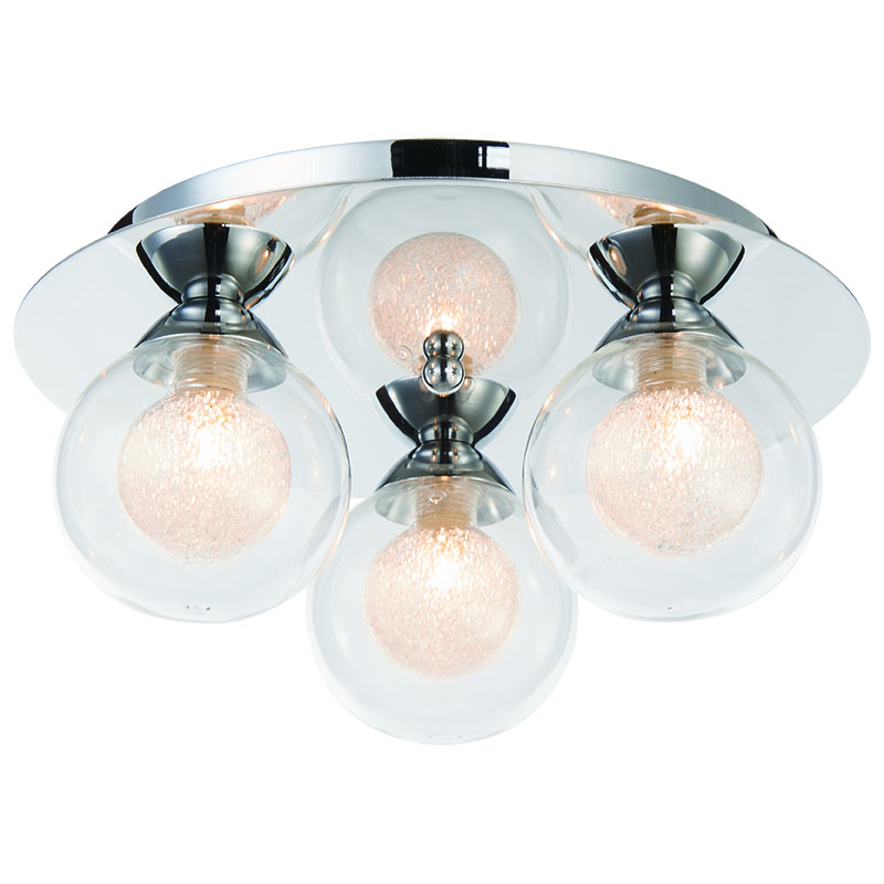 Acqua IP44 Three-Light Flush Polished Chrome