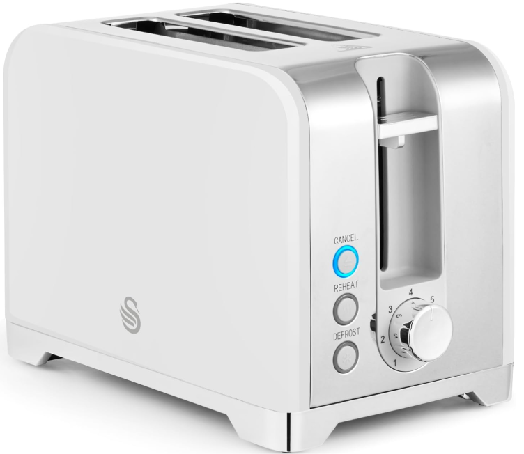 Swan Solace 2 Slice Toaster Stainless - White