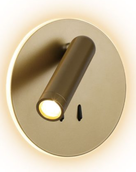 3W LED WALL LIGHT GOLD ROUND + 6W RING