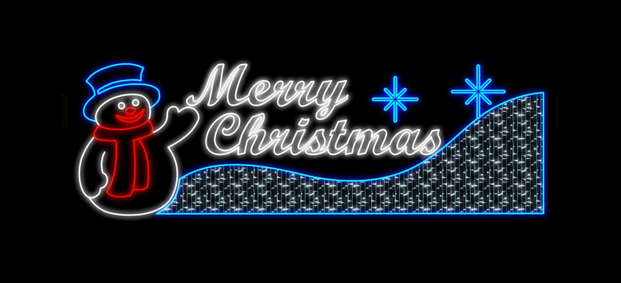 Merry Xmas and Snowman Street Sign 350x115cm